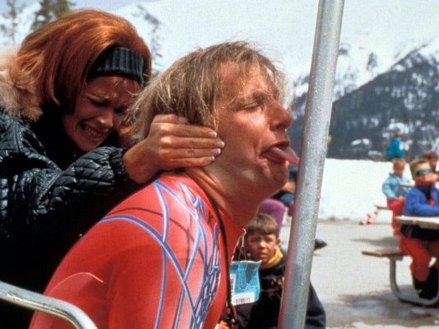 In this 1994 comedy, Jim Carrey and Jeff Daniels play two well-meaning but dumb friends, who discover a briefcase full of money and set out on a journey to Aspen, Colorado, to return it. However, the two are unaware that the suitcase, which contained ransom money, was actually left intentionally, and are then followed by the kidnappers who it was left for.
