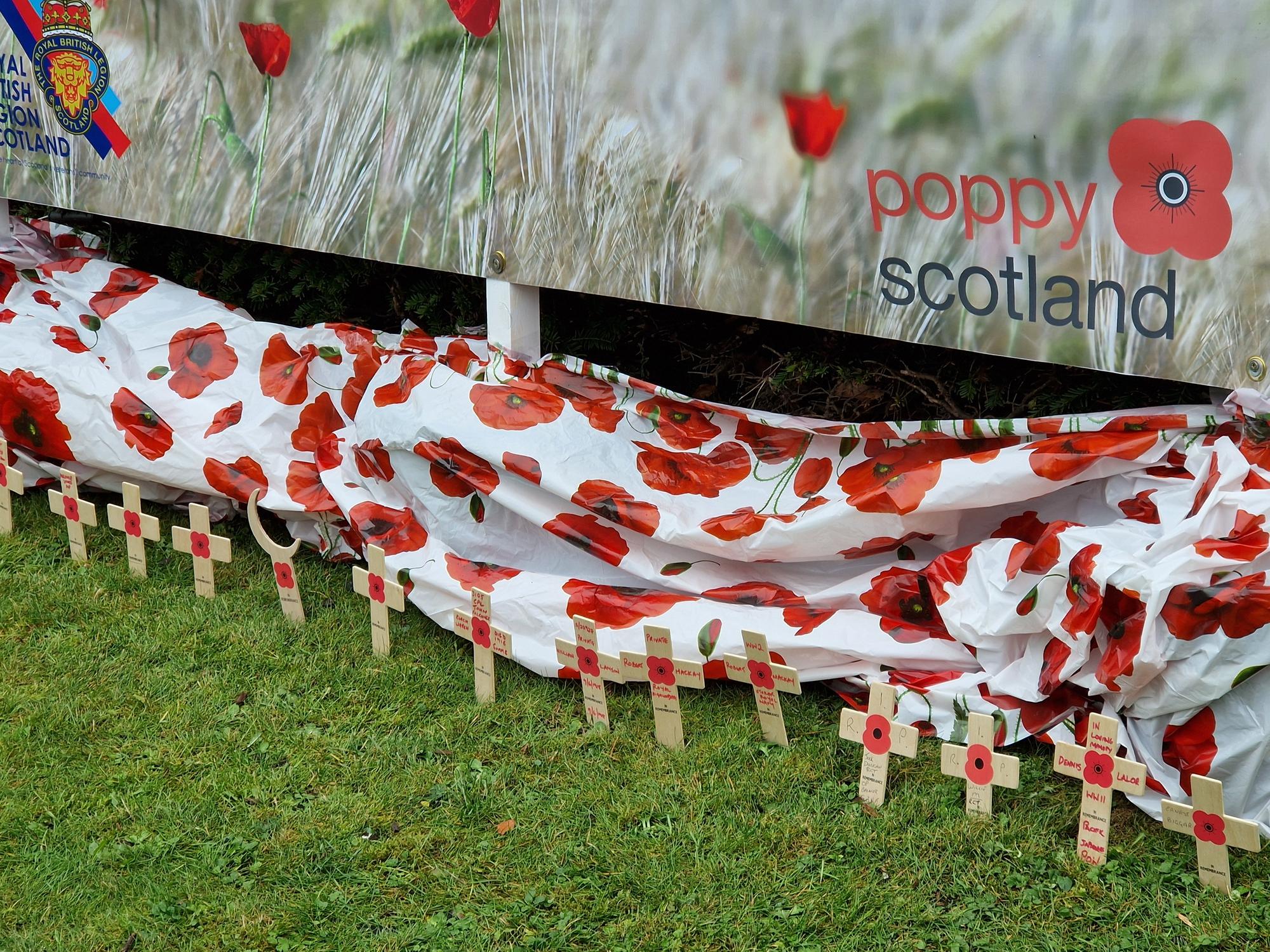 The first crosses placed in the new Garden of Remembrance