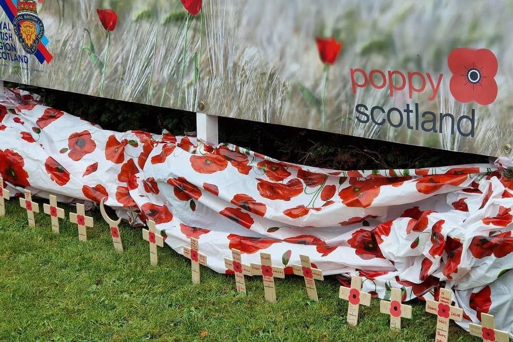 The first crosses placed in the new Garden of Remembrance