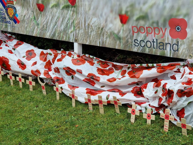 The first crosses placed in the new Garden of Remembrance