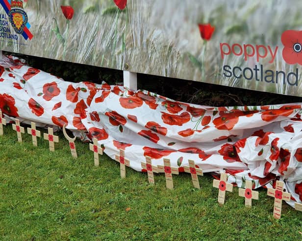 The first crosses placed in the new Garden of Remembrance