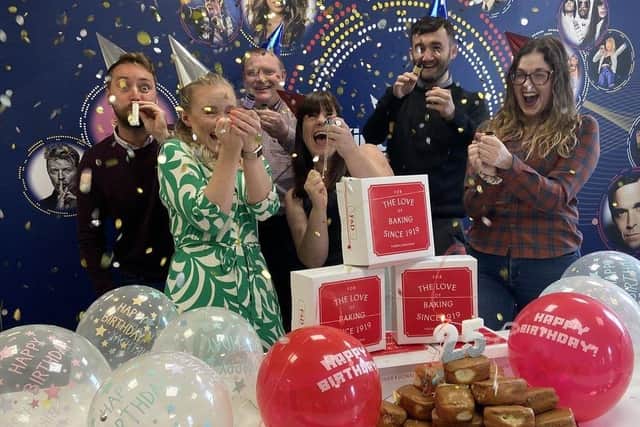 KingdomFM staff celebrating - from left: Tony Chalmers, Emma Duncan, Stuart Prentice, Vanessa Motion, Jack Glen and Gemma McLean. (Pic: Submitted)