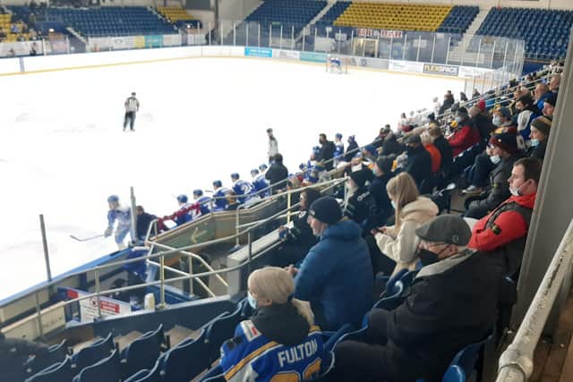 Fife Flyers first home game of 2022 was played under Scottish Government restrictions limiting the attendance to just 200.