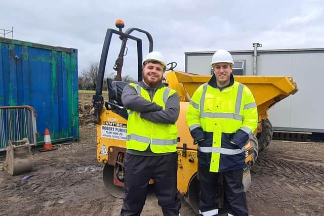 From left:  Jordan Neil and Thomas Johnston have both moved into employment since completing the training course.
