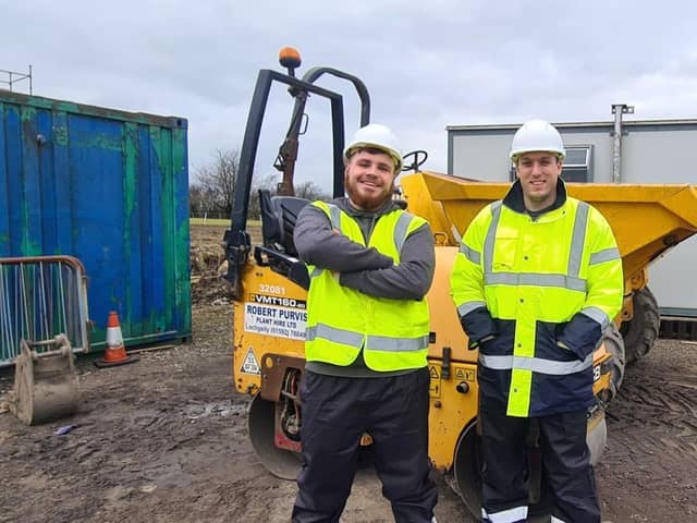 From left:  Jordan Neil and Thomas Johnston have both moved into employment since completing the training course.