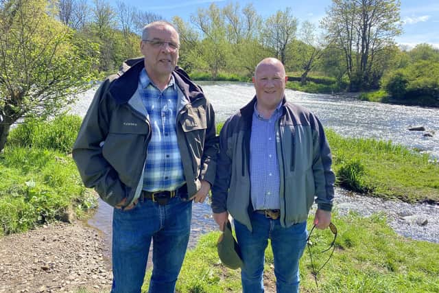 Stewart Grieve (left), club chairman, and Brian McGlashan, membership secretary, down by the River Leven.