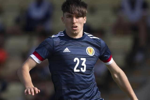 Kieron Bowie making his debut for Scotland's under-21s against Northern Ireland at the C&G Systems Stadium in Dumbarton in June 2021 (Photo by Craig Foy/SNS Group)
