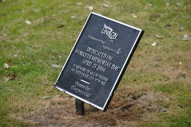 Beveridge Park, Kirkcaldy International Workers' Memorial Day (Pic: George McLuskie)