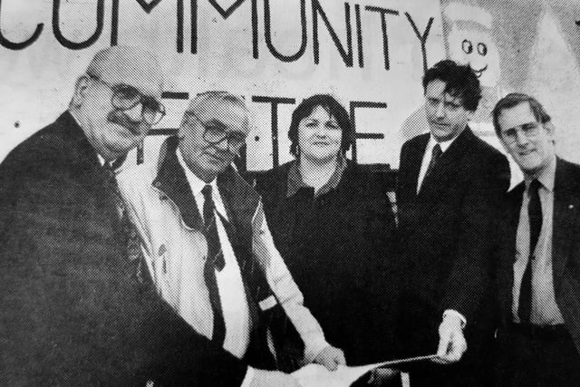 The run down Veronica Hall in Kirkcaldy got £50,000 of funding  from the National Lottery to give it a new look.
Pictured are Alex Dewar, chairman of Smeaton Community Association with Councillor David Campbell, Lyn Kinghorn, treasurer, Tom Innes and Jim Cooper.
