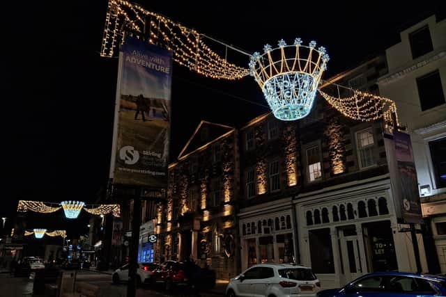 The festive lights in Stirling designed  by Kirkcaldy company, ARRO Lighting and Events