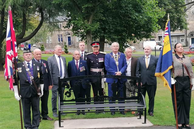 The new memorial seat was unveiled today (Pic: Fife Free Press)