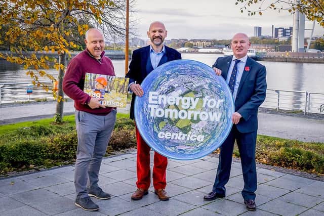 From left: BRAG MD Brian Robertson-Fern, Group ; Chief Executive of Centrica Chris O Shea (centre) and Kirkcaldy MP Neale Hanvey