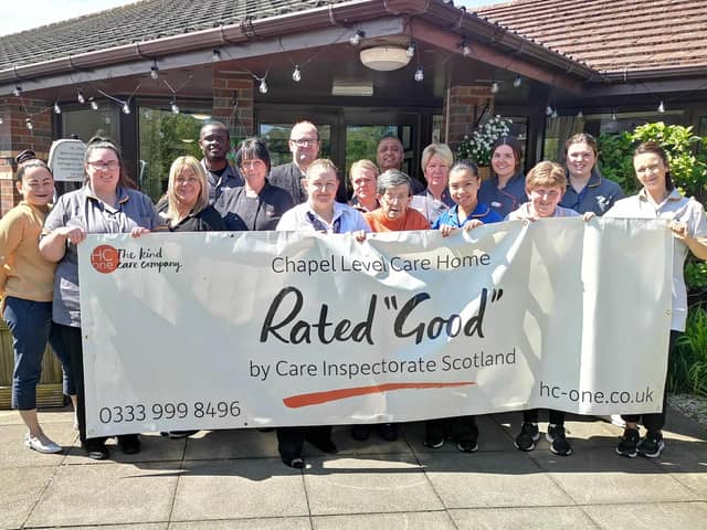 Staff and residents at Chapel Care Home celebrate the positive report (Pic: Submitted)