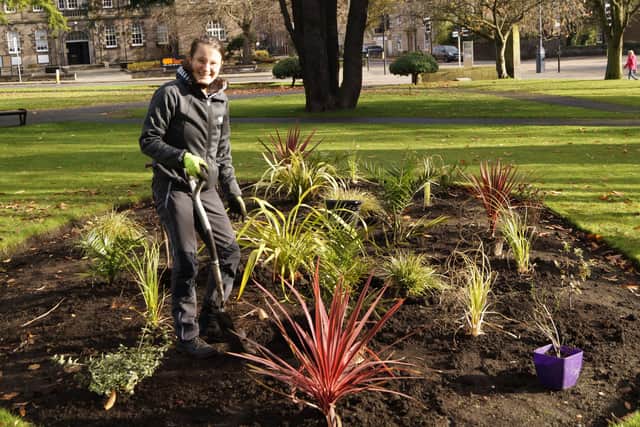 Petra Benedicic has been helping members of Growing Kirkcaldy with the planting in Kirkcaldy's War Memorial Gardens.