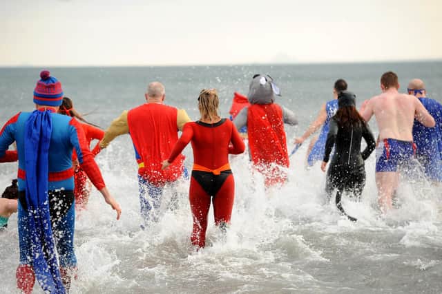 The club raised over £6000 at this year's Loony Dook. Pic: Fife Photo Agency.