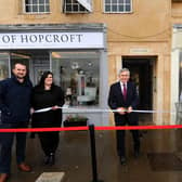 Home of Hopcroft was officially opened at the weekend by former Prime Minister Gordon Brown. He is pictured with Greig and Charlene Hopcroft and  Ricky and Marzena Barclay from Merchants House Cafe. Pic: Fife Photo Agency
