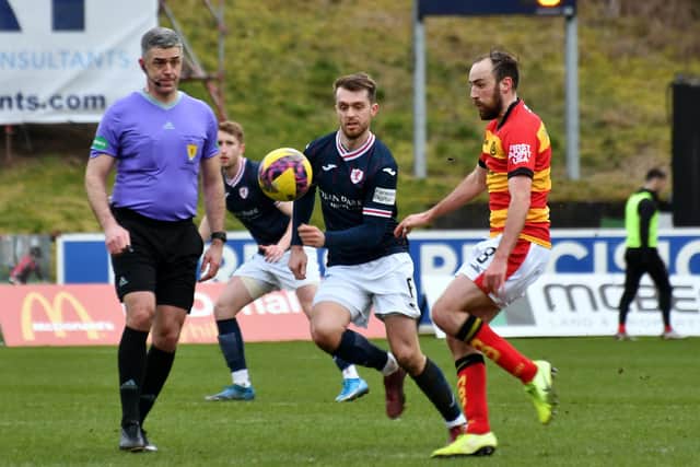 Brad Spencer in action for Raith Rovers against Partick Thistle on Saturday (Pic: Eddie Doig)