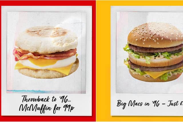McDonald’s has rolled back the prices of two menu classics to what they were 25 years ago when Scotland and England faced each other at Euro 96.
