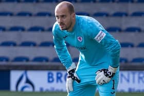Raith Rovers goalkeeper Jamie MacDonald in action against Cove Rangers at Stark's Park in Kirkcaldy earlier this month (Photo by Sammy Turner/SNS Group)