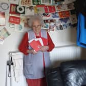 Nancy Letham with her cards.