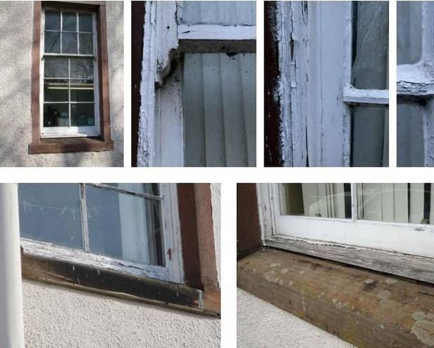 The windows at East Wemyss Primary are in a state of disrepair (Pics: Fife Council planning application)