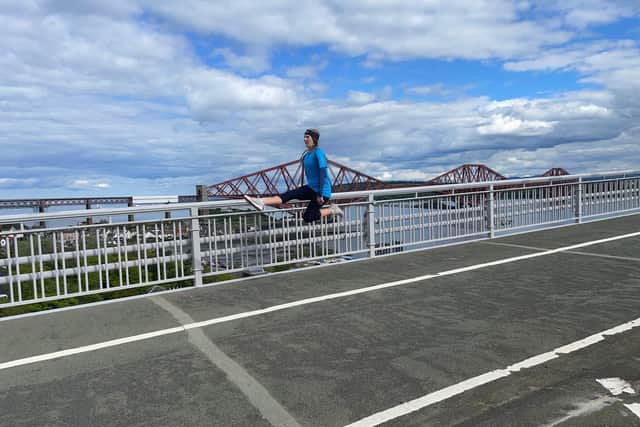 Fife woman Diane Davie did some Irish dancing across the Forth Road Bridge and back to raise money for the RAF Benevolent Fund at the weekend.