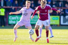 Kyle Turner in action for Raith Rovers, going up against Andrew Shinnie, during the Fifers’ 1-1 William Hill Championship draw away to Stenhousemuir at Ochilview Park on Saturday (Photo: Alan Harvey/SNS Group)