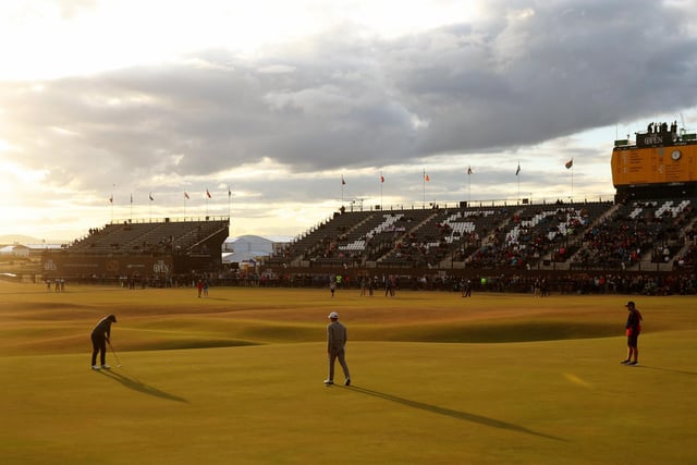 Rory McIlroy of Northern Ireland putts on the 18th green during Day Two of The 150th Open at St Andrews Old Course on July 15, 2022 in St Andrews, Scotland. (Photo by Andrew Redington/Getty Images)