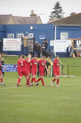 Glenrothes players celebrate taking an early lead (Pics Ross McQuade)