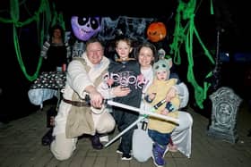 Amazon Halloween fun - The McShane Family, from left, Stephen, Murray, Martha and Conall. (Pic: Fraser Band)