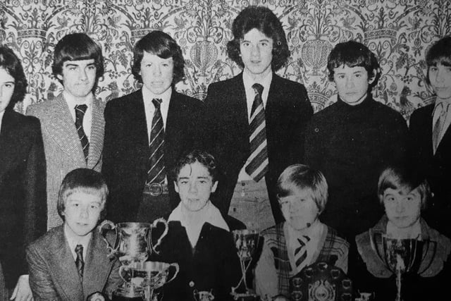 Members of Burntisland Golf House Club boys’ section with their trophies.