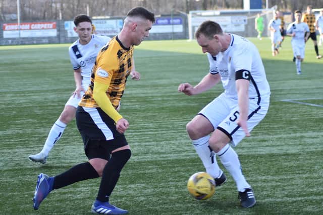 The Alloa defence ensure there's no way through for Jamie Semple