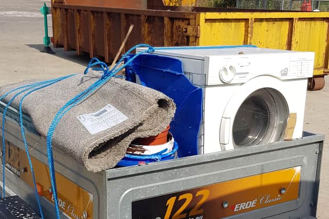 Pittenweem Recycling Centre where one customer couldn't unload a tumble dryer from a trailer despite being just five steps from the depository