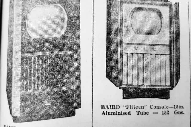 A Baird television set on sale in 1952