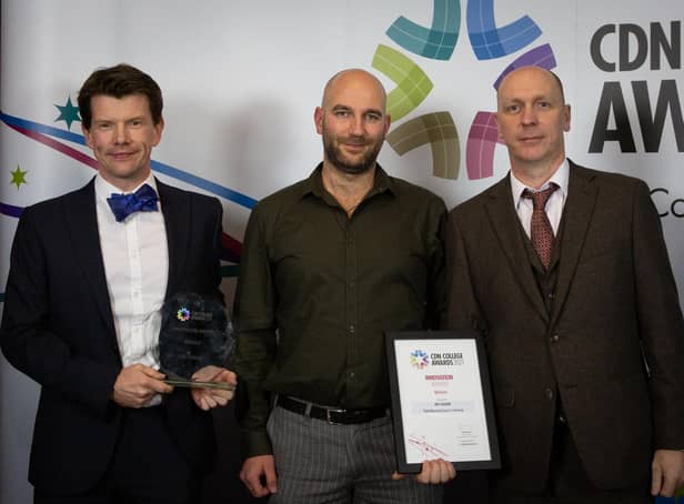 The College’s involvement, as lead training provider in Scotland for a digital manufacturing project led by the University of Cambridge, was recognised in the Innovation category. The winners are pictured at the awards.