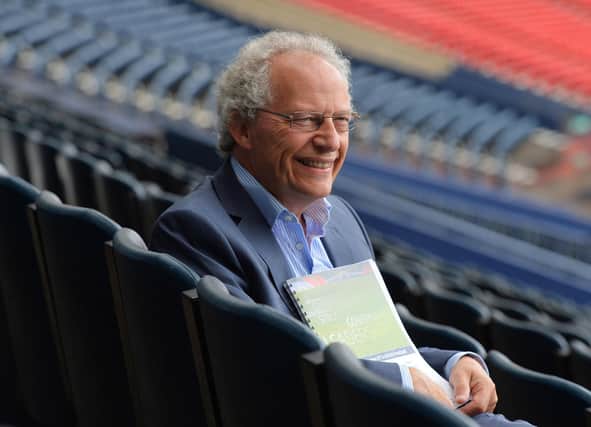 GLASGOW, SCOTLAND - AUGUST 01: Henry McLeish, Scotland's former First Minister and author of the Review of Scottish Football poses ahead of speaking to the media in advance of the new Scottish Professional Football League kicking-off Friday 02nd August at Hampden Park Stadium on August 01, 2013 in Glasgow, Scotland. (Photo by Mark Runnacles/Getty Images):Getty