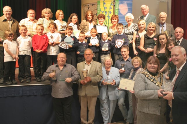 All the winning gardeners at the Chesterfield in Bloom awards presentation in the Winding Wheel Theatre.