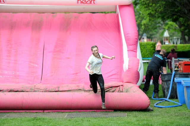 Plenty of fun to be had tackling the obstacles in the muddy 5k