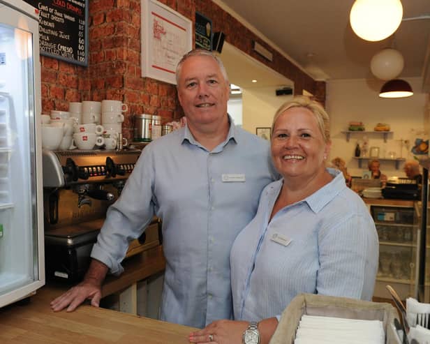 Gill and Graham Robertson owned and worked in Robertson's coffee shop for eight years. They have now sold the business after opting for early retirement. Pic: George McLuskie.