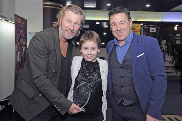 Katie Pake at the Raith Rovers Hall of Fame 2018 where she was honoured with a special award presented by VIP guests Robbie Savage; and Dean Saunders.