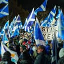 Scottish Independence supporters at a demo outside Holyrood (Photo by Peter Summers/Getty Images)
