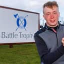 Borders golfer Jack McDonald with Fife's Battle Trophy (Picture: Kenny Smith)