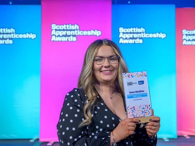 Iona McGhie picked up Modern Apprentice of the Year SCQF Level 6+ gong at Friday’s ceremony in Aberdeen. (Pic: Submitted)