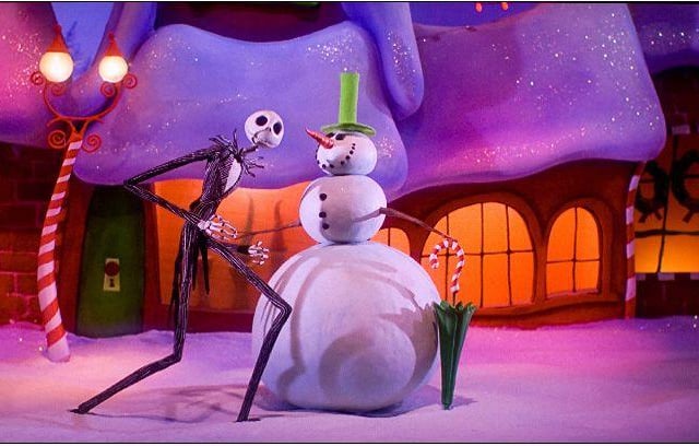 Tim Burton's animated holiday film tells the story of Jack Skellington, the King of 'Halloween Town'. Jack discovers 'Christmas Town' and becomes obsessed with the holiday, however, his fixation leads him to abduct Santa, as he tries to take over Christmas.