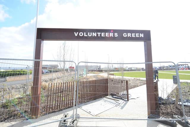 The new look entr4ance to Volunteers Green (Pic: Fife Photo Agency)
