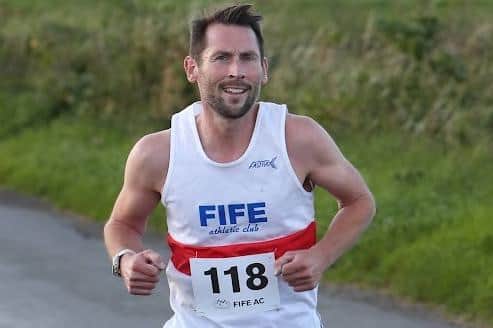 Kevin Wallace, fastest Fife AC runner at Ceres 8 road race​