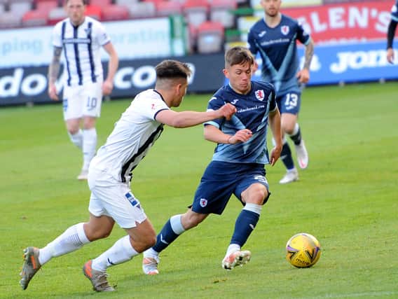 Kai Kennedy in action against Dunfermline (Pic: Fife Photo Agency)