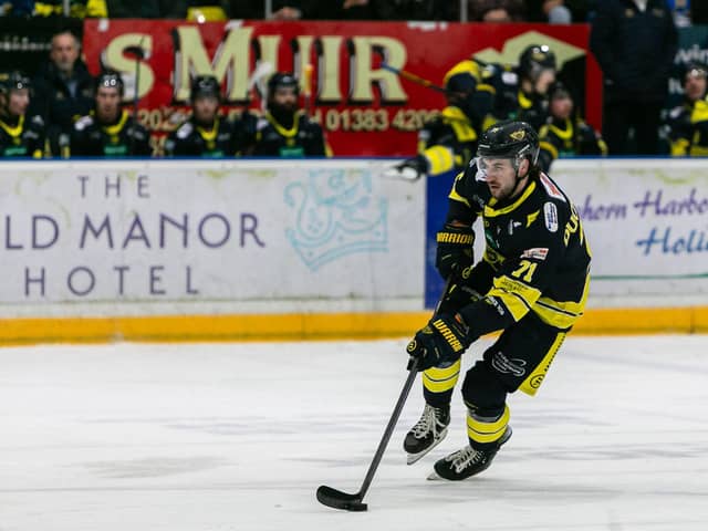Justin Ducharme returned to the ice in Fife Flyers' games against Glasgow Clan (Pic: Derek Young)