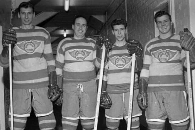 Fife Flyers stalwarts Verne Gregor, Pep Young, Andy Napier and Joe McIntosh. The club returned in 1962 after a near seven year hiatus as the sport struggled in the late 1950s (Pic: Fife Free Press)