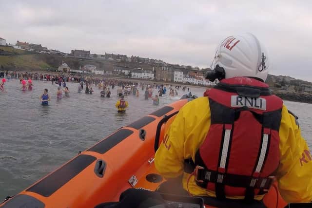 The Loony Dook in Kinghorn on New Year's Day has been cancelled. Pic: Kinghorn RNLI